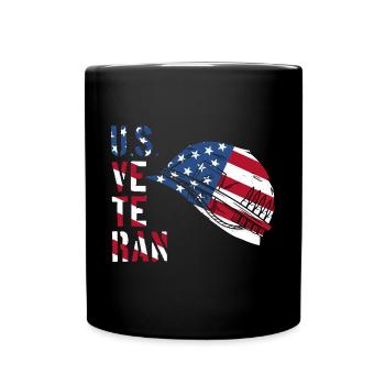 Veteran Soldat - USA Flagge - Tasse einfarbig - Schwarz - Vorne