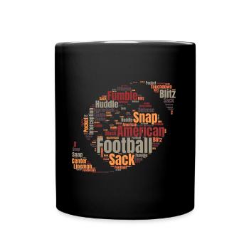 Nuage de mots de ballon de football américain - Mug uni - noir - Devant