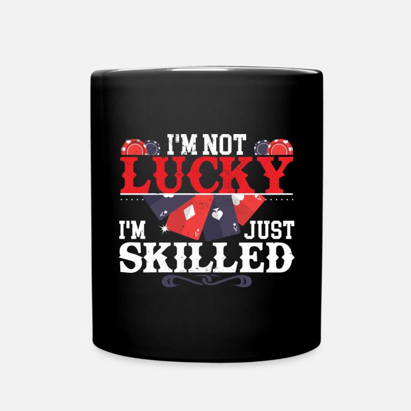 Funny Poker Bluffing Gambler Casino - Full Colour Mug - black