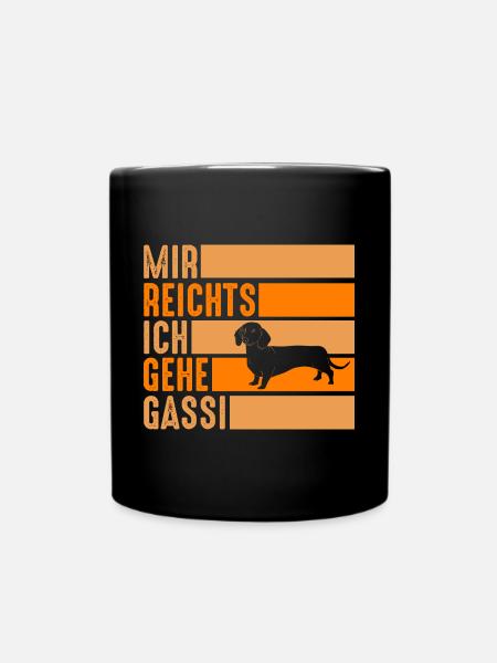 Hund Dackel - Tasse einfarbig - Schwarz
