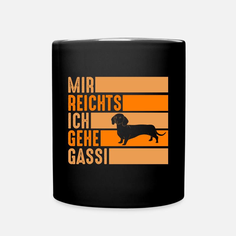 Hund Dackel - Tasse einfarbig - Schwarz