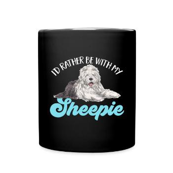 Old English Sheepdog Sheepie Bobtail - Full Colour Mug - black - Front
