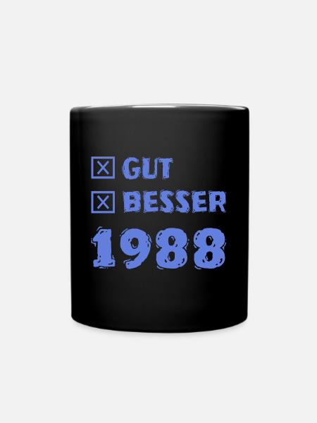 Jahr 1988 - Tasse einfarbig - Schwarz