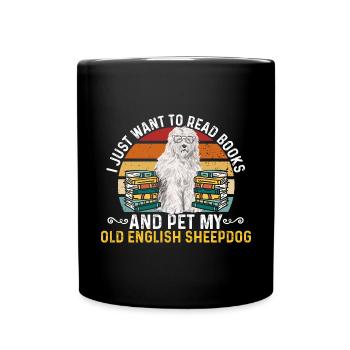 Old English Sheepdog Sheepie Bobtail - Full Colour Mug - black - Front