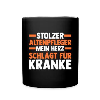 Pflege Pflegekraft Altenpfleger - Tasse einfarbig - Schwarz - Vorne