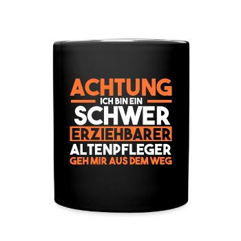 Pflege Pflegekraft Altenpfleger - Tasse einfarbig - Schwarz - Vorne
