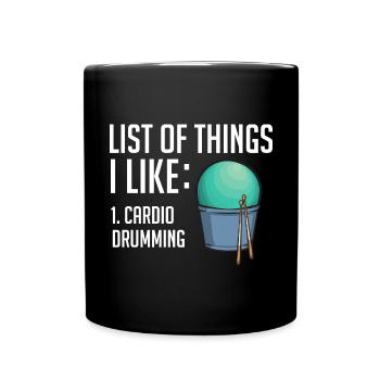 Cardio Drumming Gym Fitness Class Workout - Full Colour Mug - black - Front