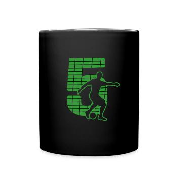 Fußball soccer sport Fußballer Fußballplatz - Tasse einfarbig - Schwarz - Vorne