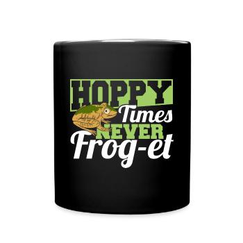 Hoppy Times Never Frog et Funny Herpetologist Toad - Full Colour Mug - black - Front