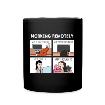 Arbeiten aus der Ferne Design für stolze Pinoys - Tasse einfarbig - Schwarz - Vorne