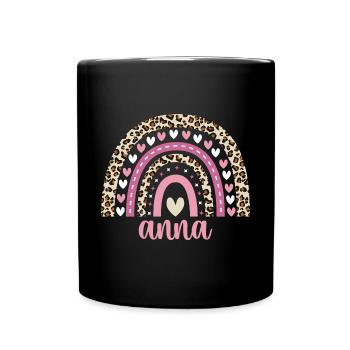 Anna Regenbogen Name Geburtstag Anna - Tasse einfarbig - Schwarz - Vorne