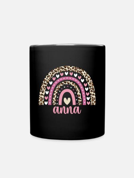 Anna Regenbogen Name Geburtstag Anna - Tasse einfarbig - Schwarz