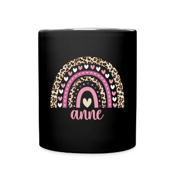Anne Regenbogen Name Geburtstag Anne - Tasse einfarbig - Schwarz - Vorne