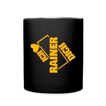 Geschenk für Rainer - Tasse einfarbig - Schwarz - Vorne