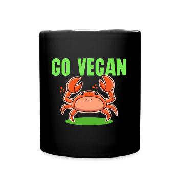 Conception de crabe pour les fiers végétaliens - Mug uni - noir - Devant