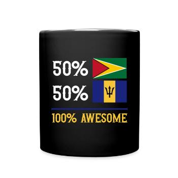 Barbados flag Barbadian bayan - Full Colour Mug - black - Front