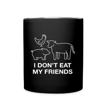 Formen von Huhn Schwein Kuh Design für Veganer - Tasse einfarbig - Schwarz - Vorne