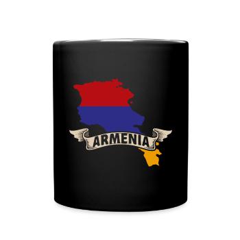 Armenische Flagge Armenien - Tasse einfarbig - Schwarz - Vorne