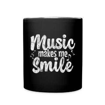 Music Makes Me Smile 3 - Full Colour Mug - black - Front