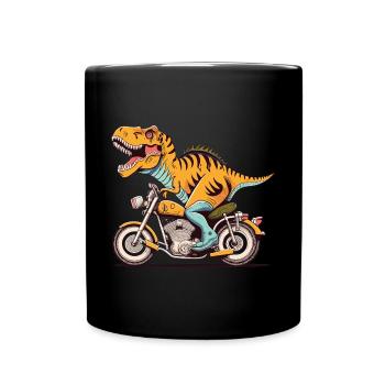T-Rex conduit une moto - Mug uni - noir - Devant