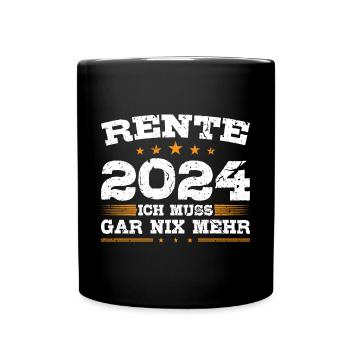 Rente 2024 Rentner - Tasse einfarbig - Schwarz - Vorne