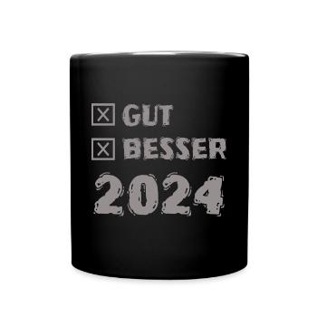 Jahr 2024 - Tasse einfarbig - Schwarz - Vorne