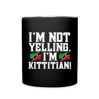 St. Kitts und Nevis Flagge - Tasse einfarbig - Schwarz - Vorne