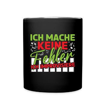 Klavier Pianist Ich mache keine Fehler - Tasse einfarbig - Schwarz - Vorne