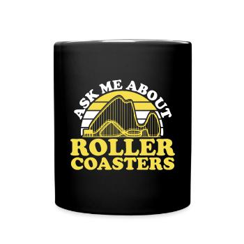 Achterbahn Rollercoaster Freizeitpark - Tasse einfarbig - Schwarz - Vorne