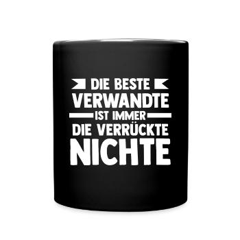 Onkel Tante Nichte - Tasse einfarbig - Schwarz - Vorne