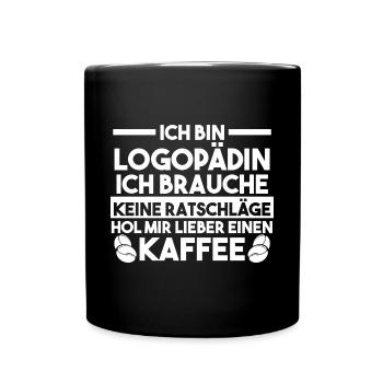 Logopädie Logopädin - Tasse einfarbig - Schwarz - Vorne