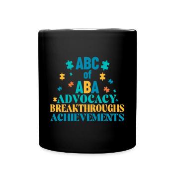 ABA Therapist Social Worker Autism Awareness - Full Colour Mug - black - Front