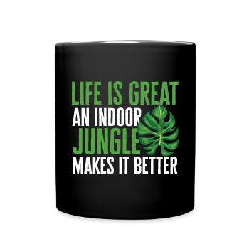 Monstera Deliciosa Albo Plante d’intérieur botanique - Mug uni - noir - Devant