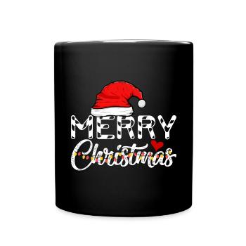 Weihnachtsmann Lebkuchen Rentier Winter - Tasse einfarbig - Schwarz - Vorne