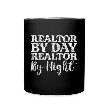 Agent immobilier le jour Agent immobilier la nuit 3 - Mug uni - noir - Devant