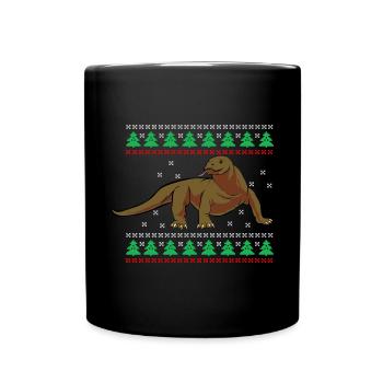 Komodowaran Komodo Liebhaber Geschenk - Tasse einfarbig - Schwarz - Vorne