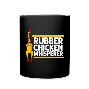 Rubber Chicken Costume Toy Rubber Chicken - Full Colour Mug - black - Front
