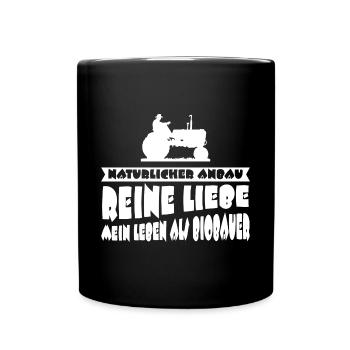 Lustiger Bio Landwirtschaft Spruch Biobauer - Tasse einfarbig - Schwarz - Vorne