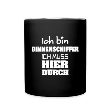 Geschenk für Binnenschiffer - Tasse einfarbig - Schwarz - Vorne