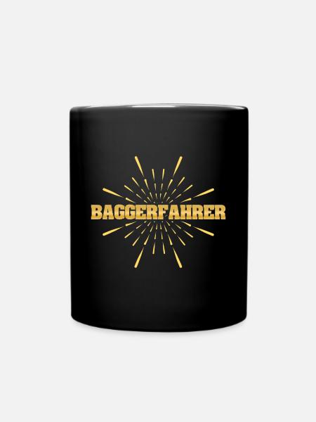Job Baggerfahrer - Tasse einfarbig - Schwarz