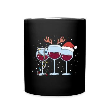 Glühwein Weihnachten Weihnachtsmarkt - Tasse einfarbig - Schwarz - Vorne