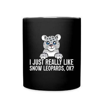 Schneeleopard - Tasse einfarbig - Schwarz - Vorne