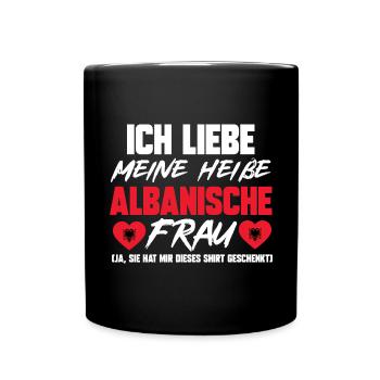 Albanische Flagge Albanischer Adler Shqiponja - Tasse einfarbig - Schwarz - Vorne