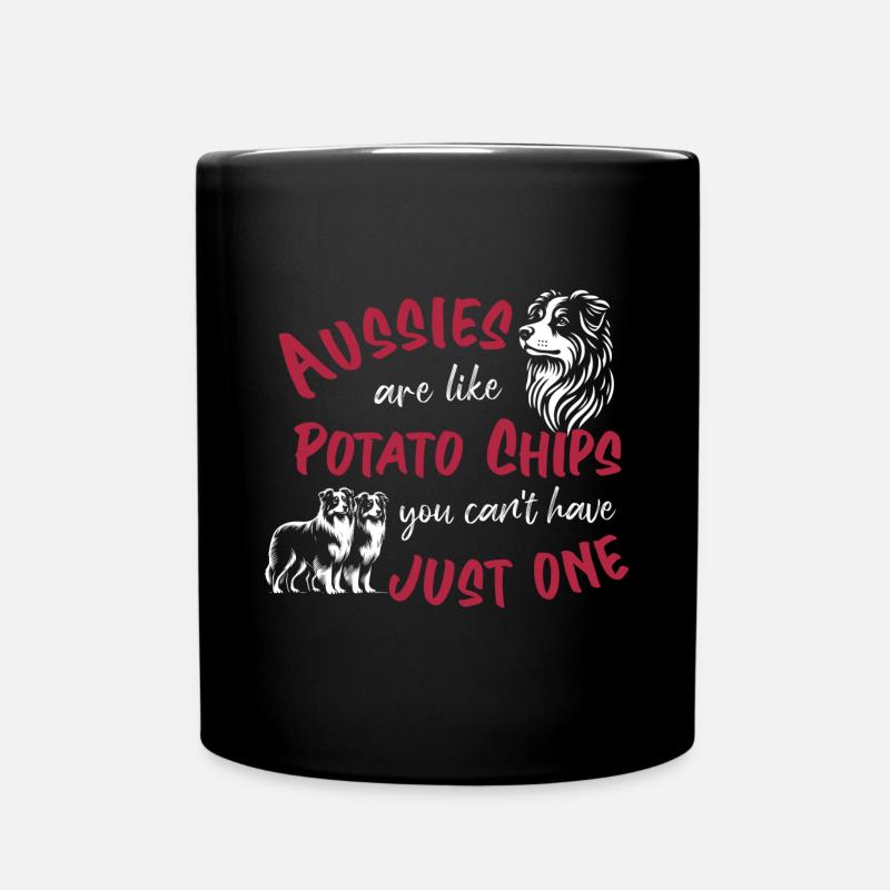 Aussies are like Potato Chips - rot - Tasse einfarbig - Schwarz