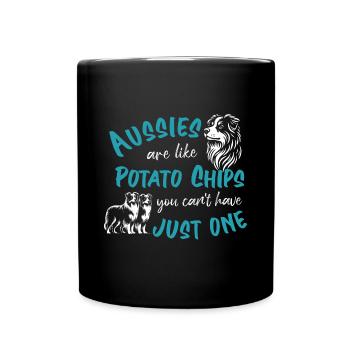 Aussies are like Potato Chips - turquoise - Full Colour Mug - black - Front