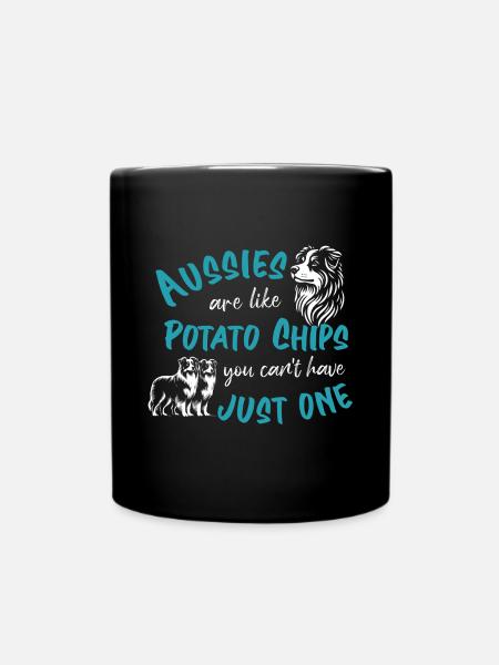Aussies are like Potato Chips - türkis - Tasse einfarbig - Schwarz