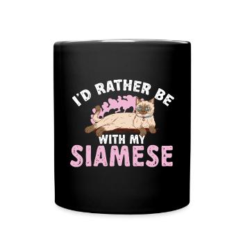 Siamkatze - Tasse einfarbig - Schwarz - Vorne