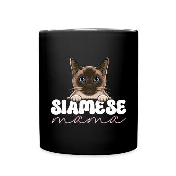 Siamkatze - Tasse einfarbig - Schwarz - Vorne