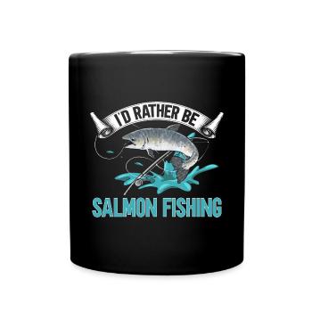 Pêche au saumon Pêcheur de saumon - Mug uni - noir - Devant