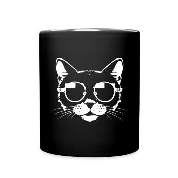 Funny Cat with Sunglasses Kitten Sunglas Cats - Full Colour Mug - black - Front